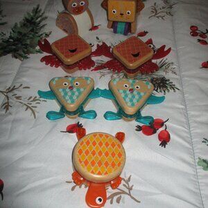 Fisher-Price Wooden Toys Shape-imals lot shape baby fine motor skills